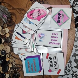 Shop Small 25 Count Mixed Vinyl Stickers Handmade